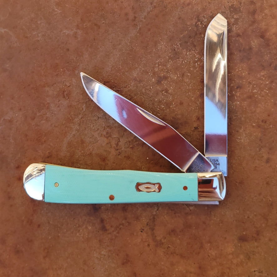 Case Knife - 18100 Smooth Seafoam Green G-10 Trapper