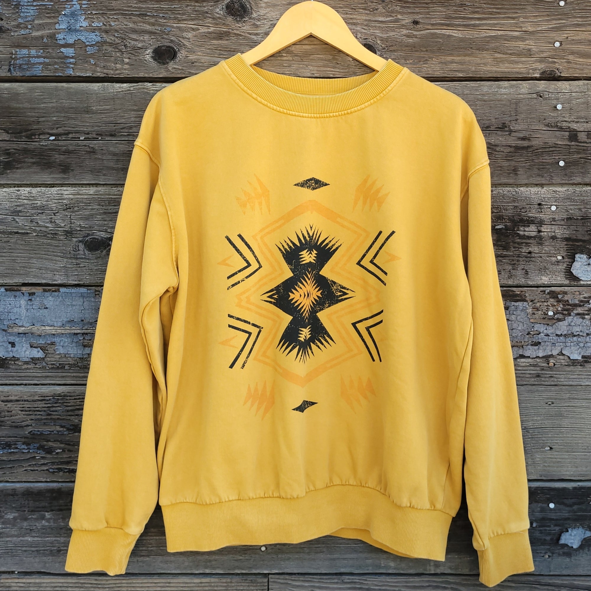 Southwest Star Mineral Wash Sweatshirt - Gold