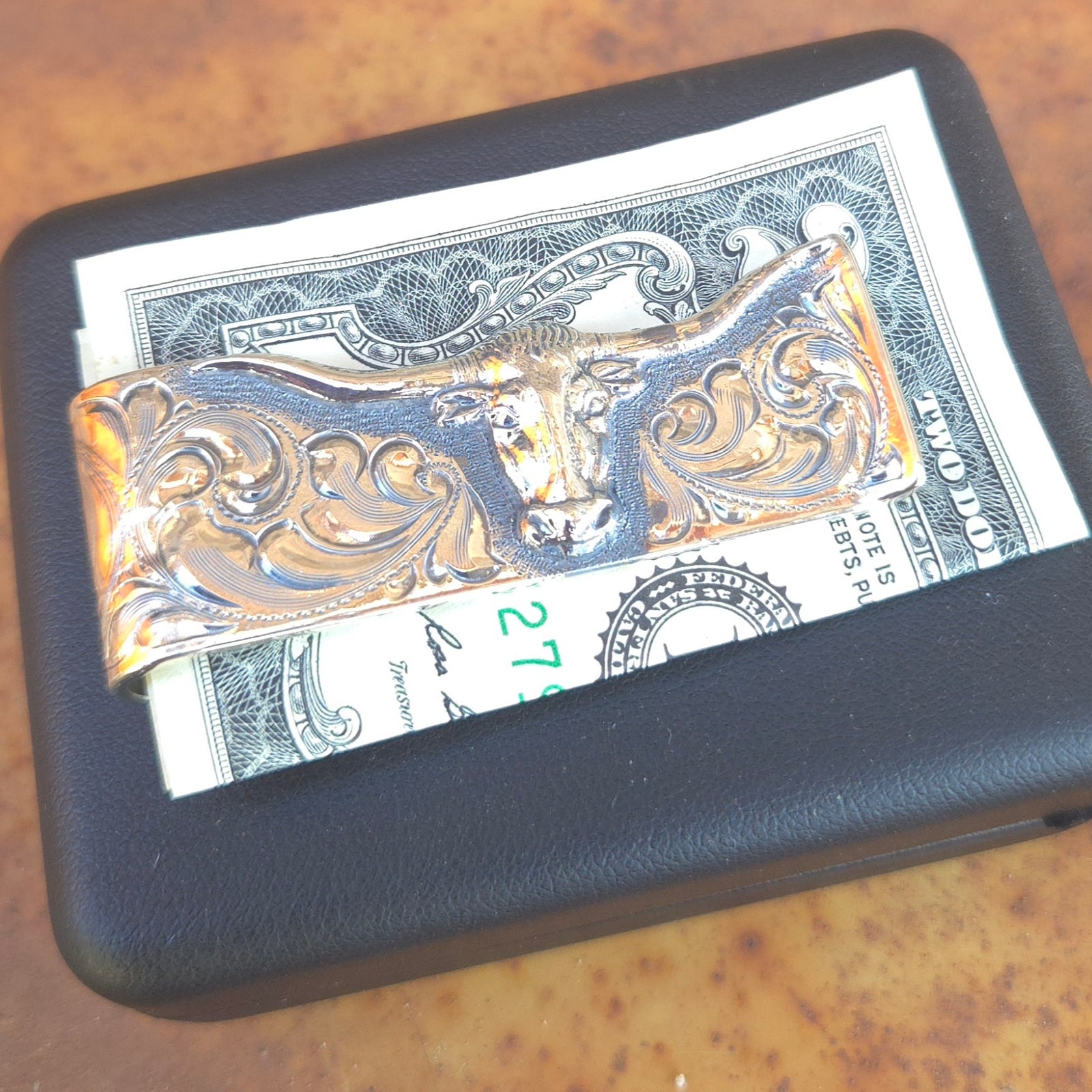 Vogt - Silver Silhouetted Longhorn Money Clip