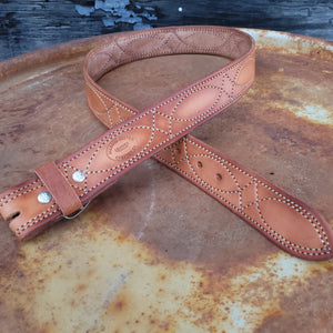 Allgood Custom Leather - Belt - 1 1/2" Skirting Leather with Decorative Stitch