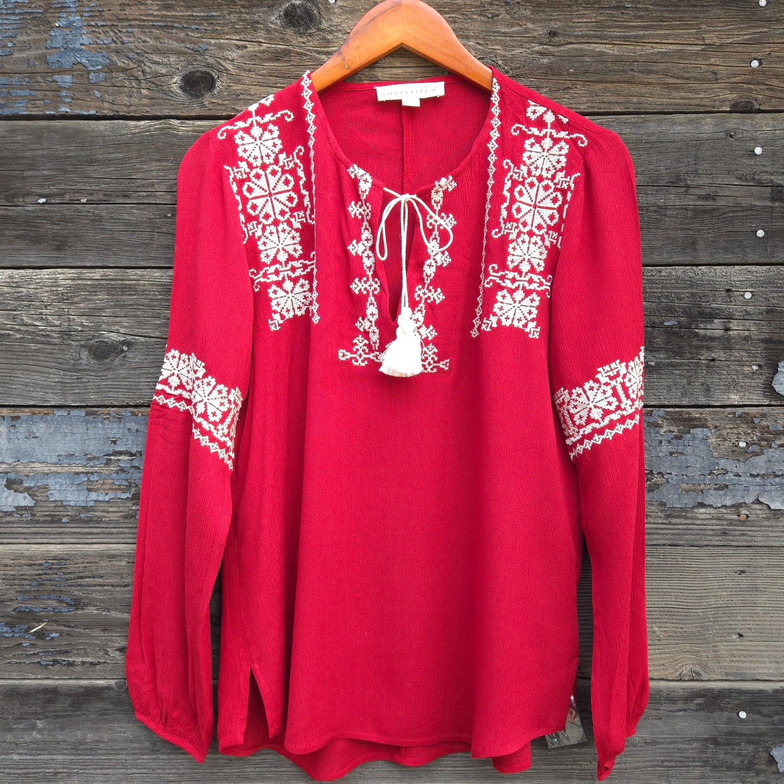 Lovestitch - Red Embroidered Blouse