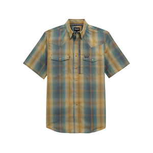 Wrangler ATG Short Sleeve Shirt - Turbulence Hombre Plaid