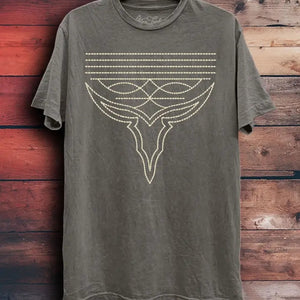 Lotus Fashion - Boot Stitch T-Shirt - Grey