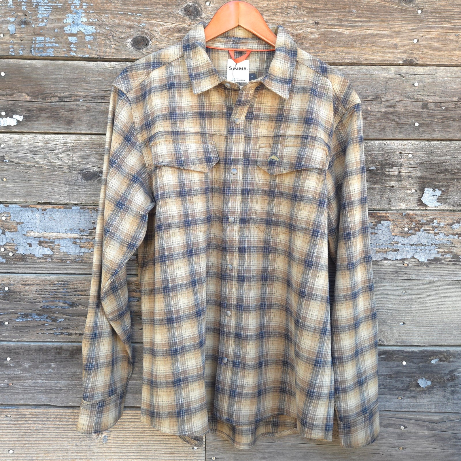 Simms - Gallatin Flannel - Stone Plaid