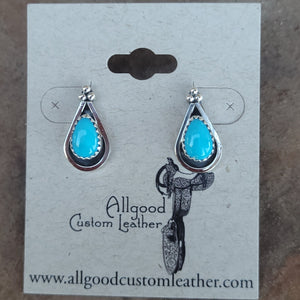 Teardrop Sterling and Turquoise Earrings