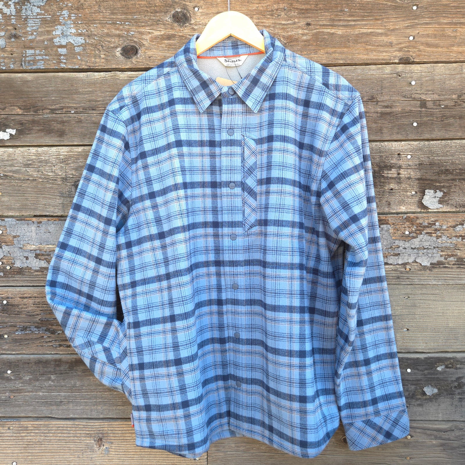 Simms - Cold Weather Flannel Shacket - Albacore Blue Plaid