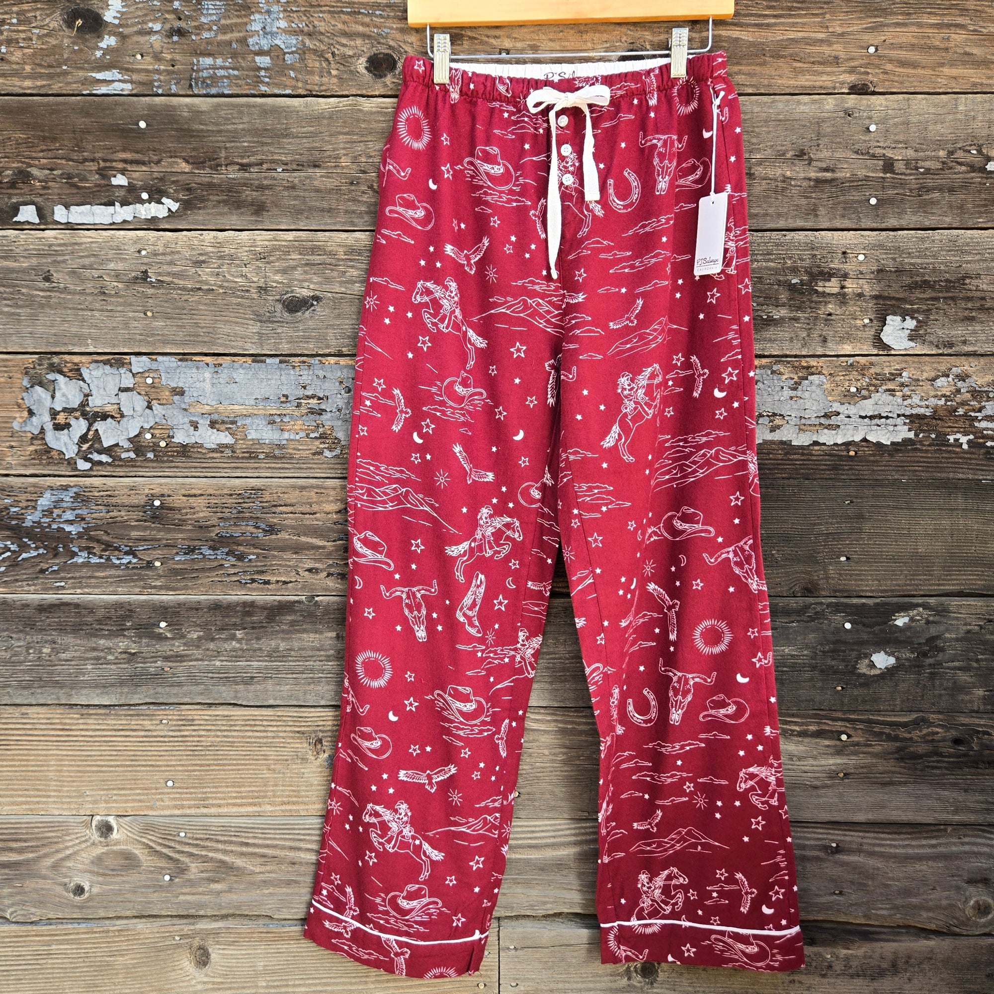 PJ Salvage - Hold Your Horses Flannel Pants - Port