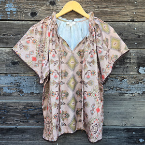 Oddi - Southwest Floral Blouse - Tan