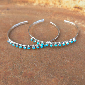 Zuni Petit Point Single Row Turquoise Cuff Bracelet