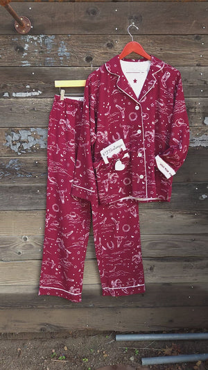 PJ Salvage - Hold Your Horses Flannel Set - Port