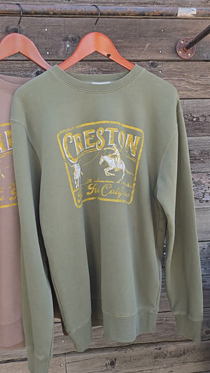 Creston Crewneck Mineral Wash Sweatshirt - Vaquero Ernie