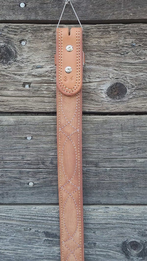 Allgood Custom Leather - Belt - 1 1/2" Skirting Leather with Decorative Stitch