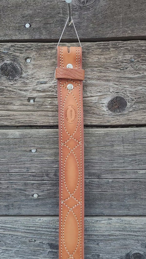 Allgood Custom Leather - Belt - 1 1/2" Skirting Leather with Decorative Stitch