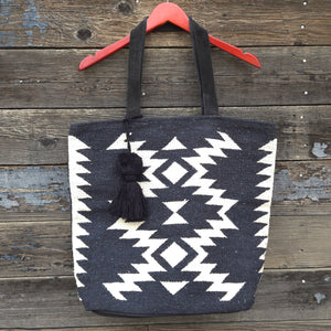 Southwestern Tote - Black and Cream