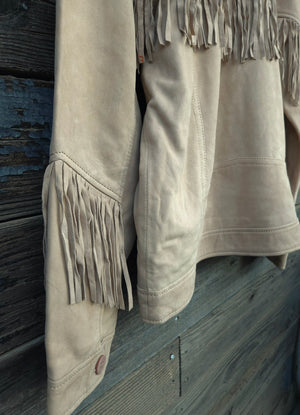 Western Fringe Leather Jacket - Tan