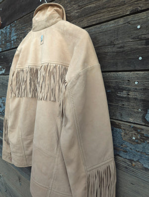 Western Fringe Leather Jacket - Tan