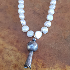 J. Forks - Freshwater Pearl and Blossom Necklace