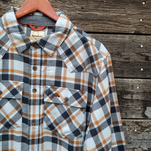 Simms - Santee Flannel - Steel Blue Shadow Box Plaid