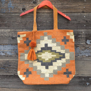 Southwestern Tote - Rust and Cream