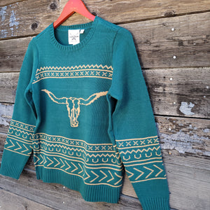 Cotton and Rye - Longhorn Sweater - Spruce Green