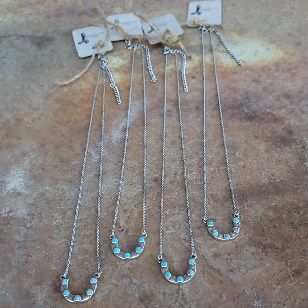 Necklace Turquoise Horseshoe Choker Allgood Custom Leather