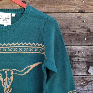 Cotton and Rye - Longhorn Sweater - Spruce Green