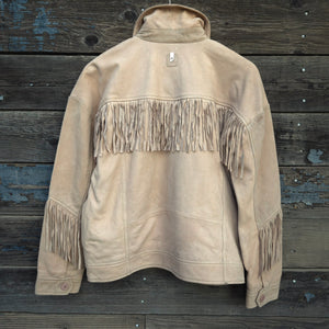 Western Fringe Leather Jacket - Tan