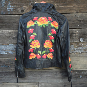 Poppy Leather Moto Jacket - Black