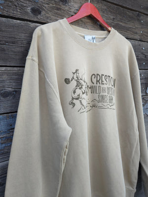 Creston Crewneck Mineral Washed Sweatshirt - Dusty Bronc