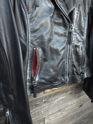 Star Spangled Leather Jacket - Vintage Black