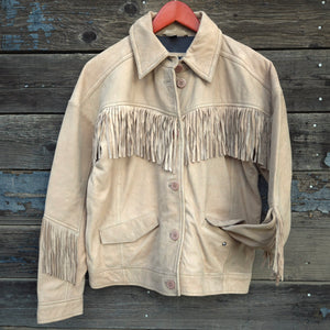 Western Fringe Leather Jacket - Tan