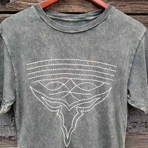 Lotus Fashion - Boot Stitch T-Shirt - Grey