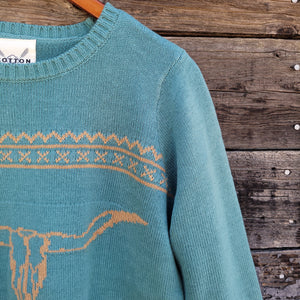 Cotton and Rye - Longhorn Sweater - Aqua