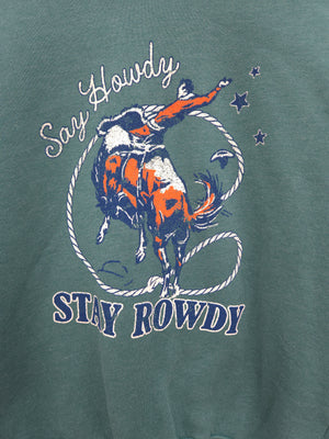 "Say Howdy" Women's Green Sweatshirt