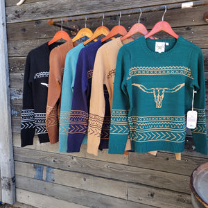 Cotton and Rye - Longhorn Sweater - Aqua