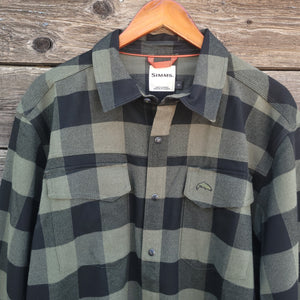 Simms - Gallatin Flannel Long Sleeved Snap Shirt - Olive Loden Buffalo Check