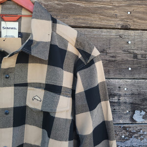 Simms - Gallatin Flannel Long Sleeved Snap Shirt - Tan Buffalo Check