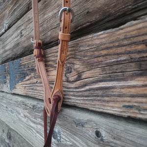 Headstall - 5/8" Harness Leather Single Ear with Cowboy Knots