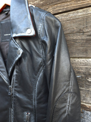 Star Spangled Leather Jacket - Vintage Black