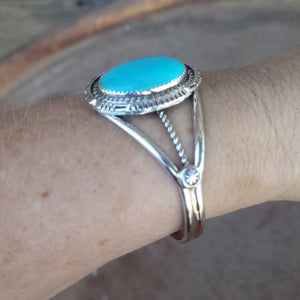 Sonoran Turquoise Single Stone Cuff Bracelet