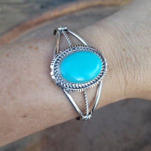 Sonoran Turquoise Single Stone Cuff Bracelet