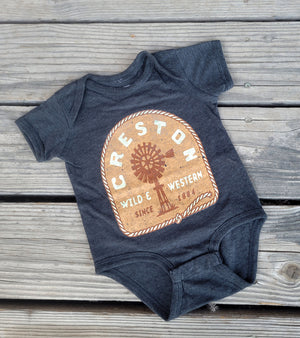 Creston Kid's T-Shirt and Onesie - Ropin' Windmills