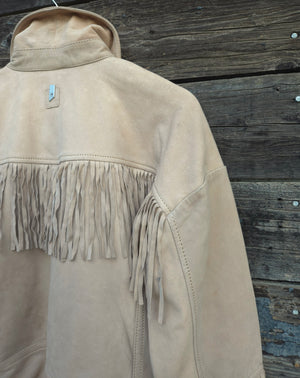 Western Fringe Leather Jacket - Tan