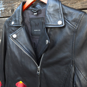 Poppy Leather Moto Jacket - Black