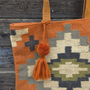 Southwestern Tote - Rust and Cream