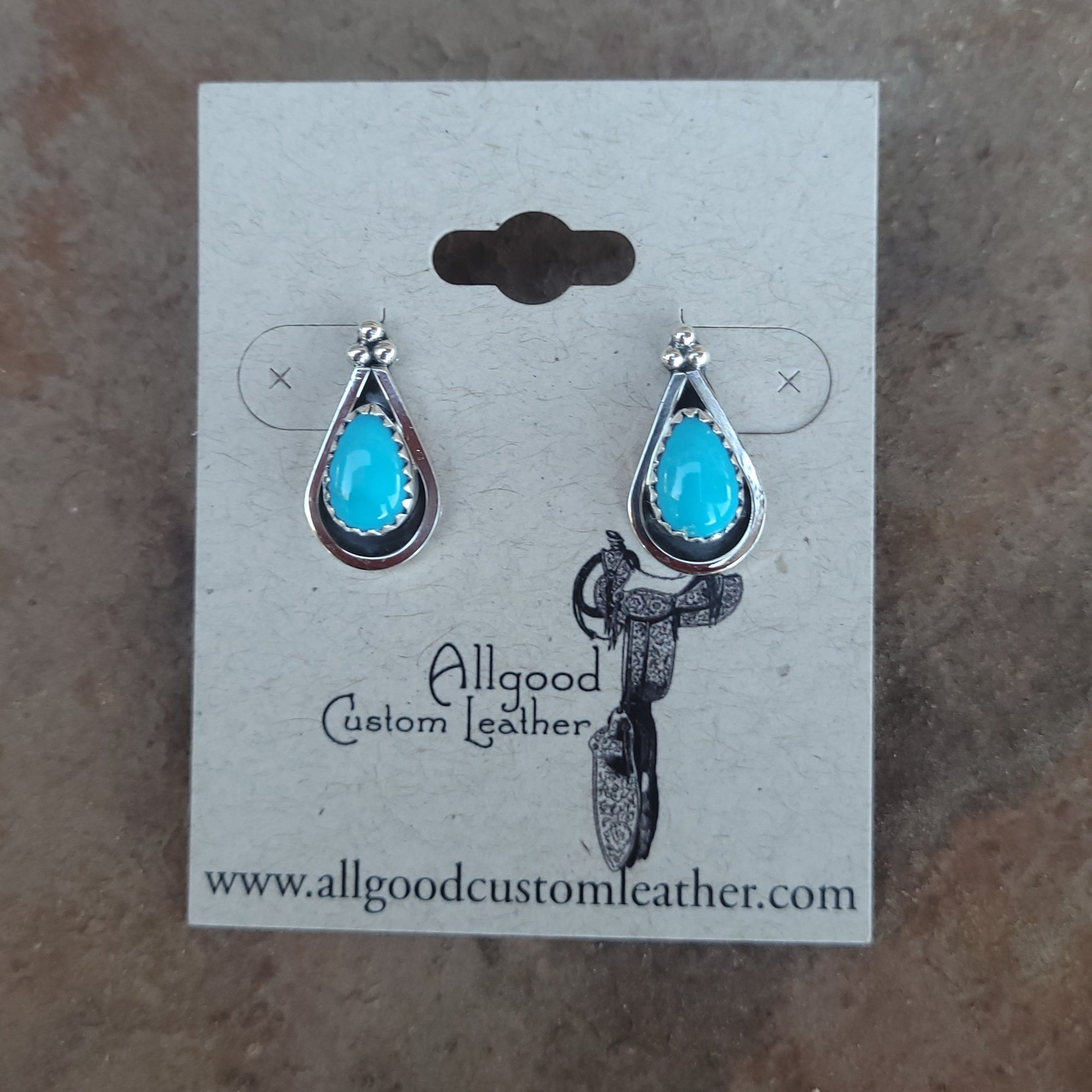 Teardrop Sterling and Turquoise Earrings