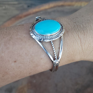 Sonoran Turquoise Single Stone Cuff Bracelet