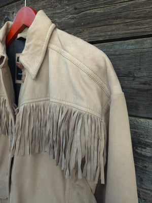 Western Fringe Leather Jacket - Tan