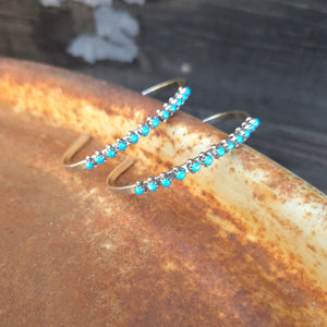 Zuni Petit Point Single Row Turquoise Cuff Bracelet