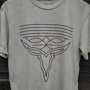 Lotus Fashion - Boot Stitch T-Shirt - White